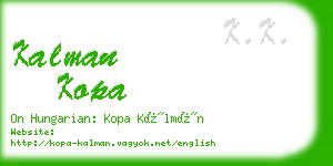 kalman kopa business card